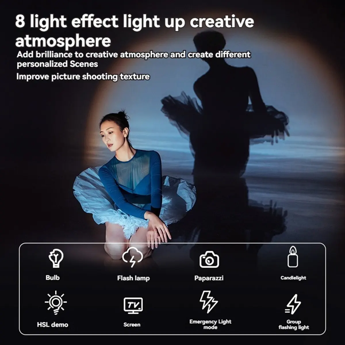 Y65A 60W Pro LED Video Light Three-Color Photographic Studio Light 2800K-6500K 8000mAh for Video Livestreaming US Plug