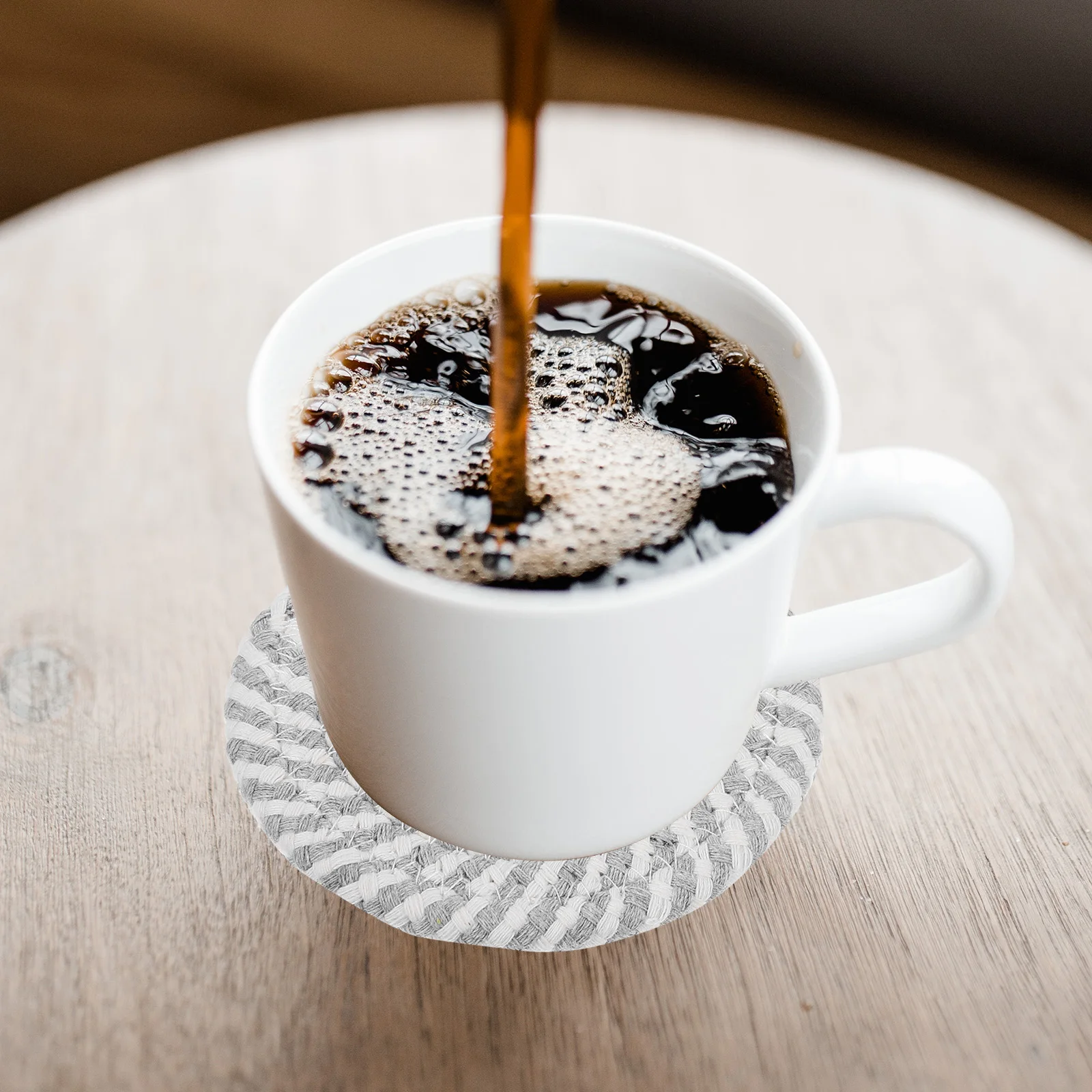 

10pcs Cotton String Coasters Woven Drink Mats for Table Hot Cold Cups Non Slip Heat Insulation Home Decor Cushion Pad
