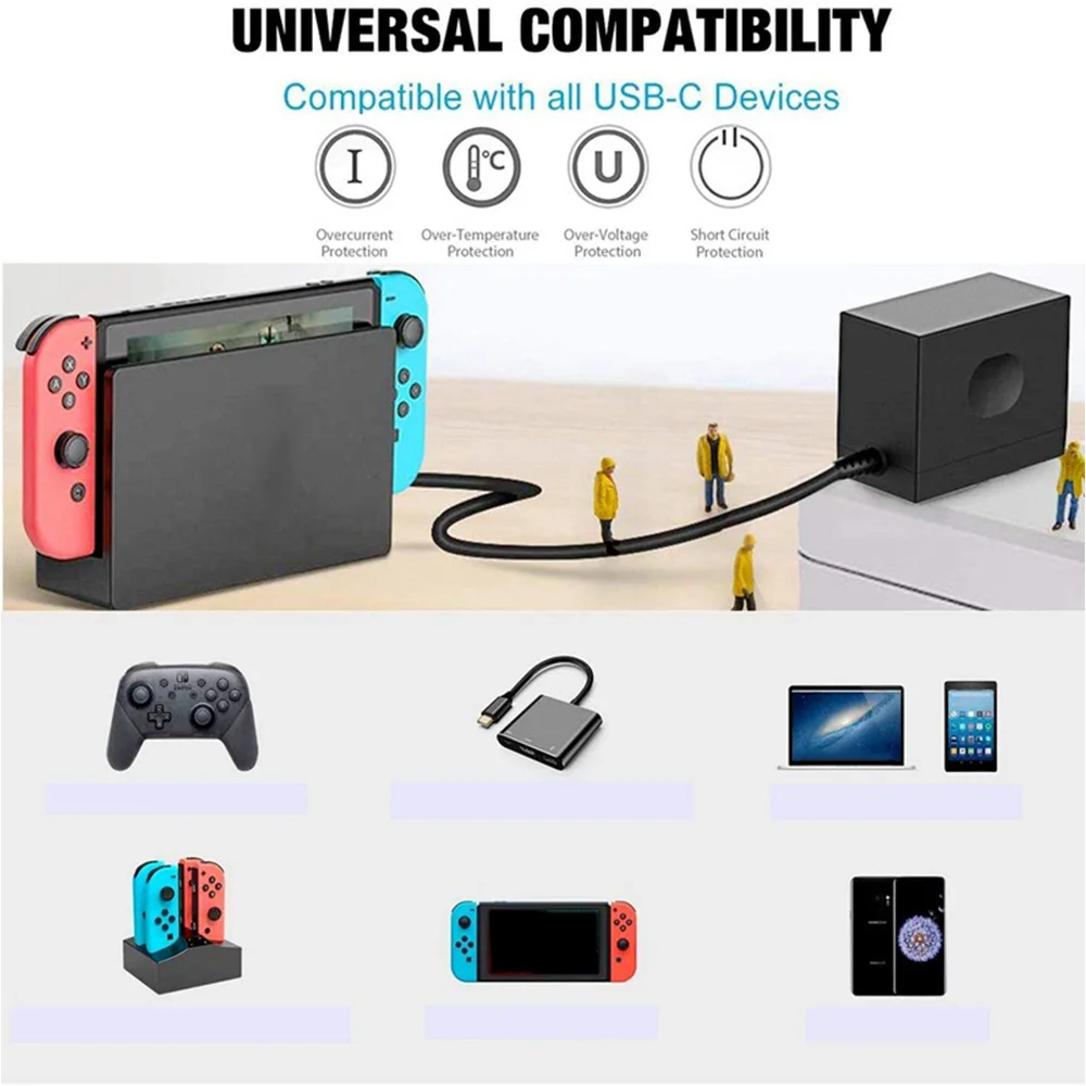 

НОВИНКА: AC-адаптер для Switch 15V 2.6A с разъемом Type-C для док-станции/контроллера Nintendo Switch, вилка стандарта США