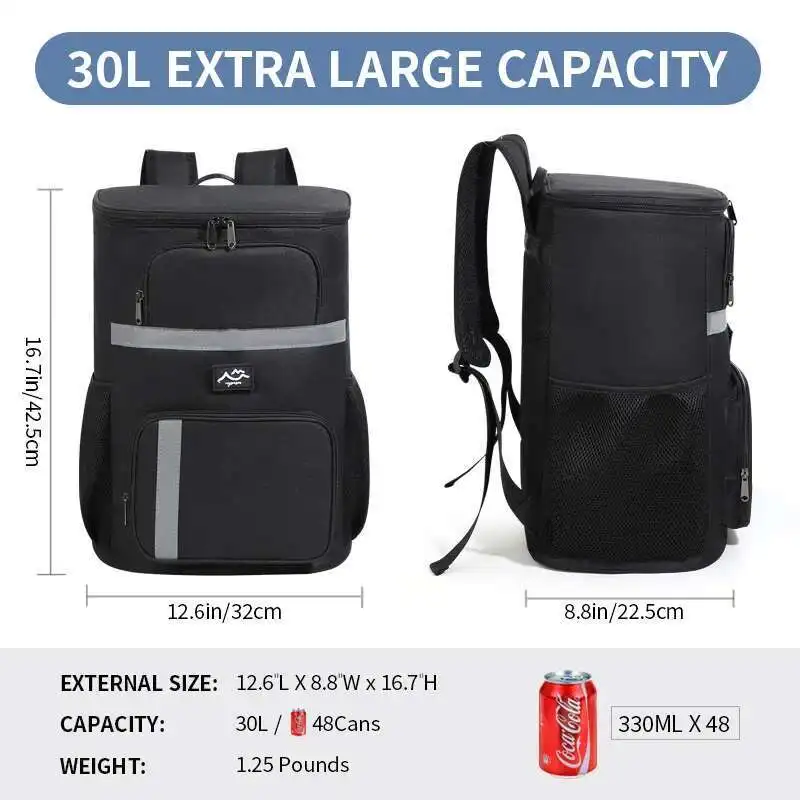 

Large Capacity Fashion Ice Bag 2025 Thickened Oxford Cloth Shoulder Backpack for Outdoor Fresh-Keeping Lunch Picnic