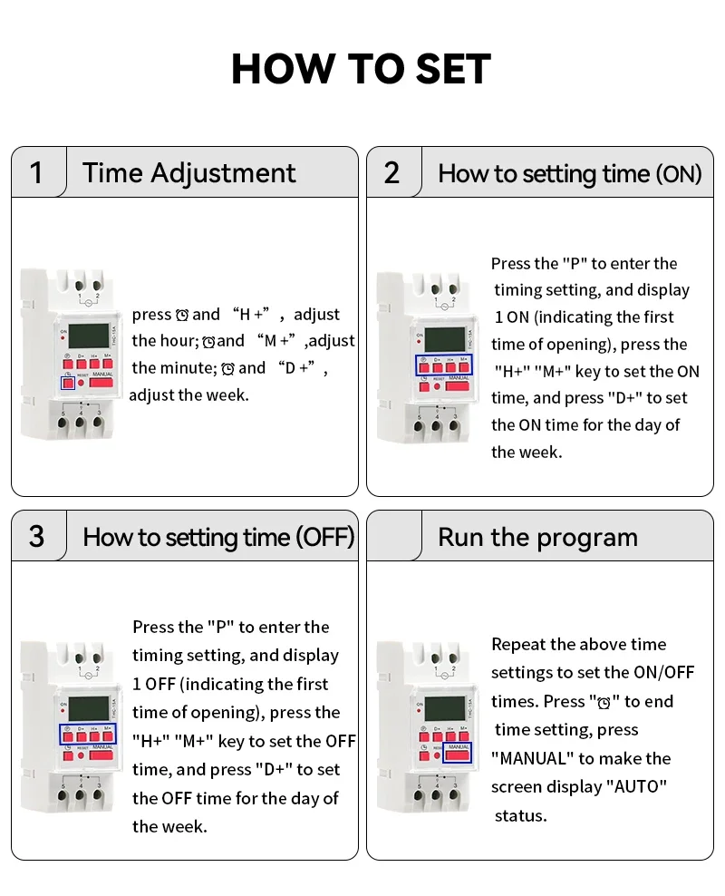 Multicolor Customization THC15A THC30A Weekly 7 Days Programmable Digital Time Switch Relay Timer 220V 110V 48V 24V 12V Din Rail