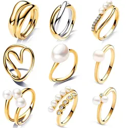 2024 New 18K Gold Plated 925 Silver Ring Two-tone Entwined Bands Ring Shaped Heart Ring Women Finger Ring Fine Women Jewelry