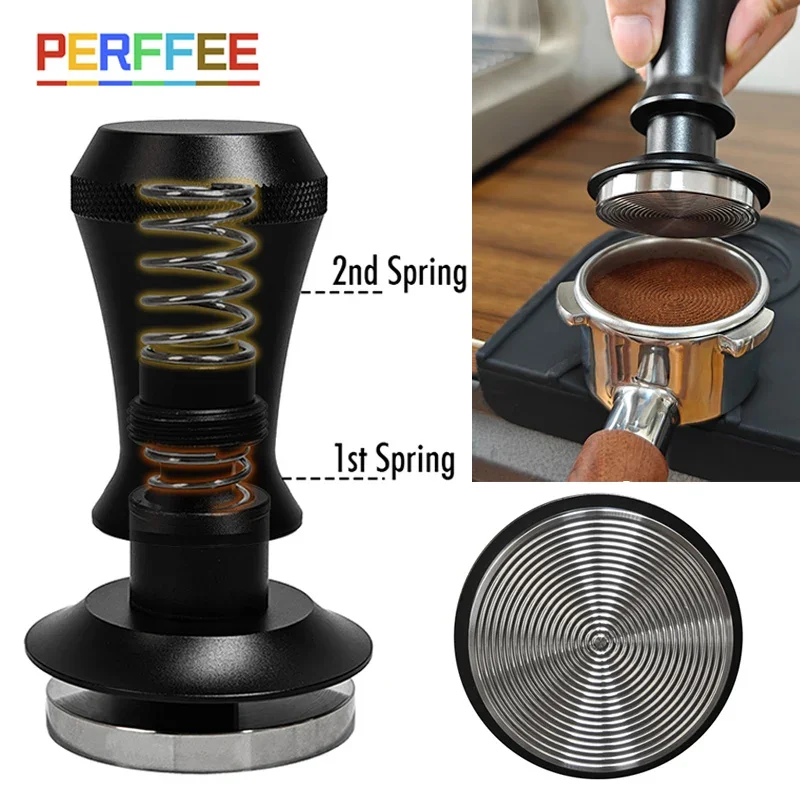 Coffee Tamper 51mm Double Spring Tamper 30lb Constant Pressure Tamper 54mm 51mm 53mm 58mm Espresso Accessories Barista Tools