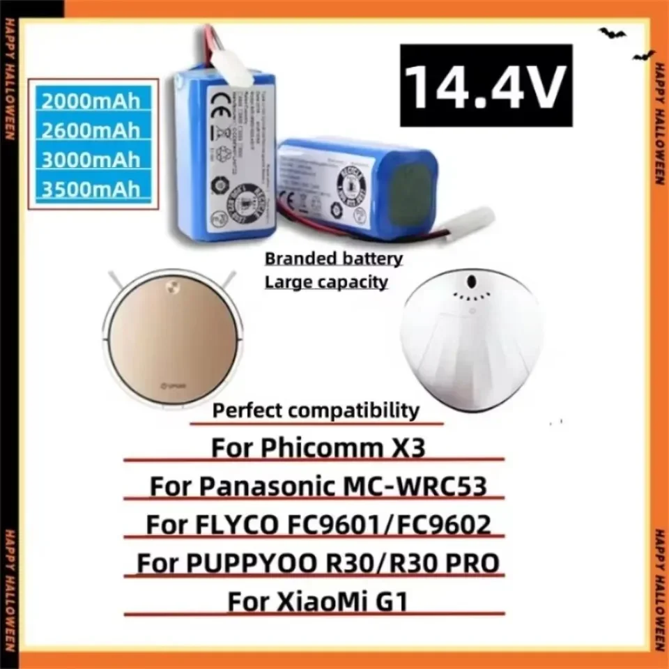 👉 4S1P 14,4 V 3500 mAh Li-Ionen-Akku, für XIAOMI MIJIA Mi Robot Vacuum-Mop Essential G1 MJSTG1, SKV4136GL H18650CH R30 R35