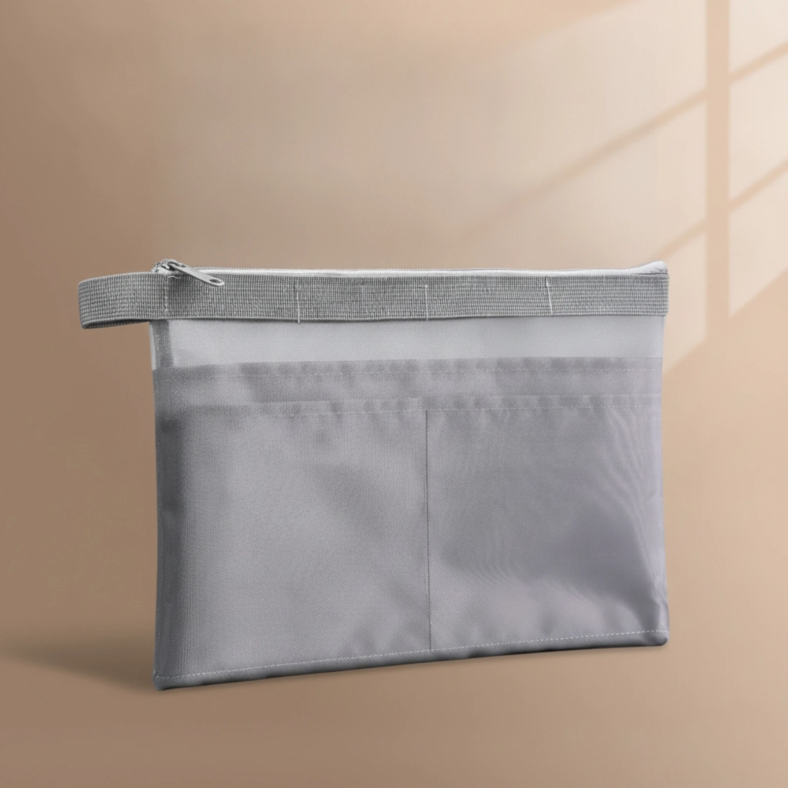 Zippered Mesh Document Pouch with Multiple Compartments Long-Lasting A4 Zipper Pouch Mesh Zipper Bag Translucent Lightweight