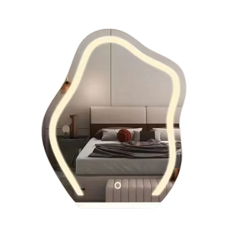 Big Nordic Makeup Mirror Bathroom Led Lighted Creative Luxe Makeup Mirror Bedroom Asthetic Dekoration Home Mirror Accessories