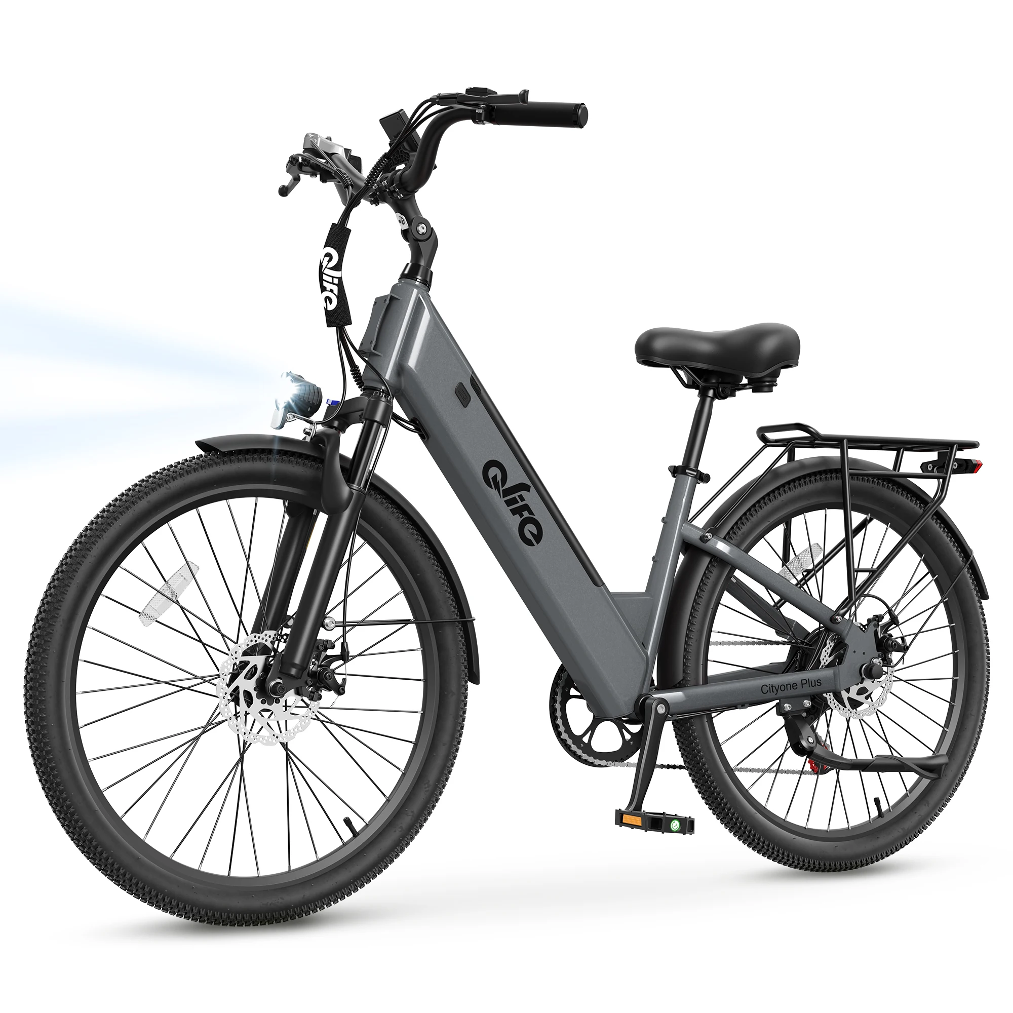Qlife Cityone Plus St Electric Bike for Adult, Peak 1500W Motor 48V 15Ah Battery, 28MPH 80 Miles, 26“ Step-Thru Electric Bicycle, 7-Speed Commute E-Bike image 2