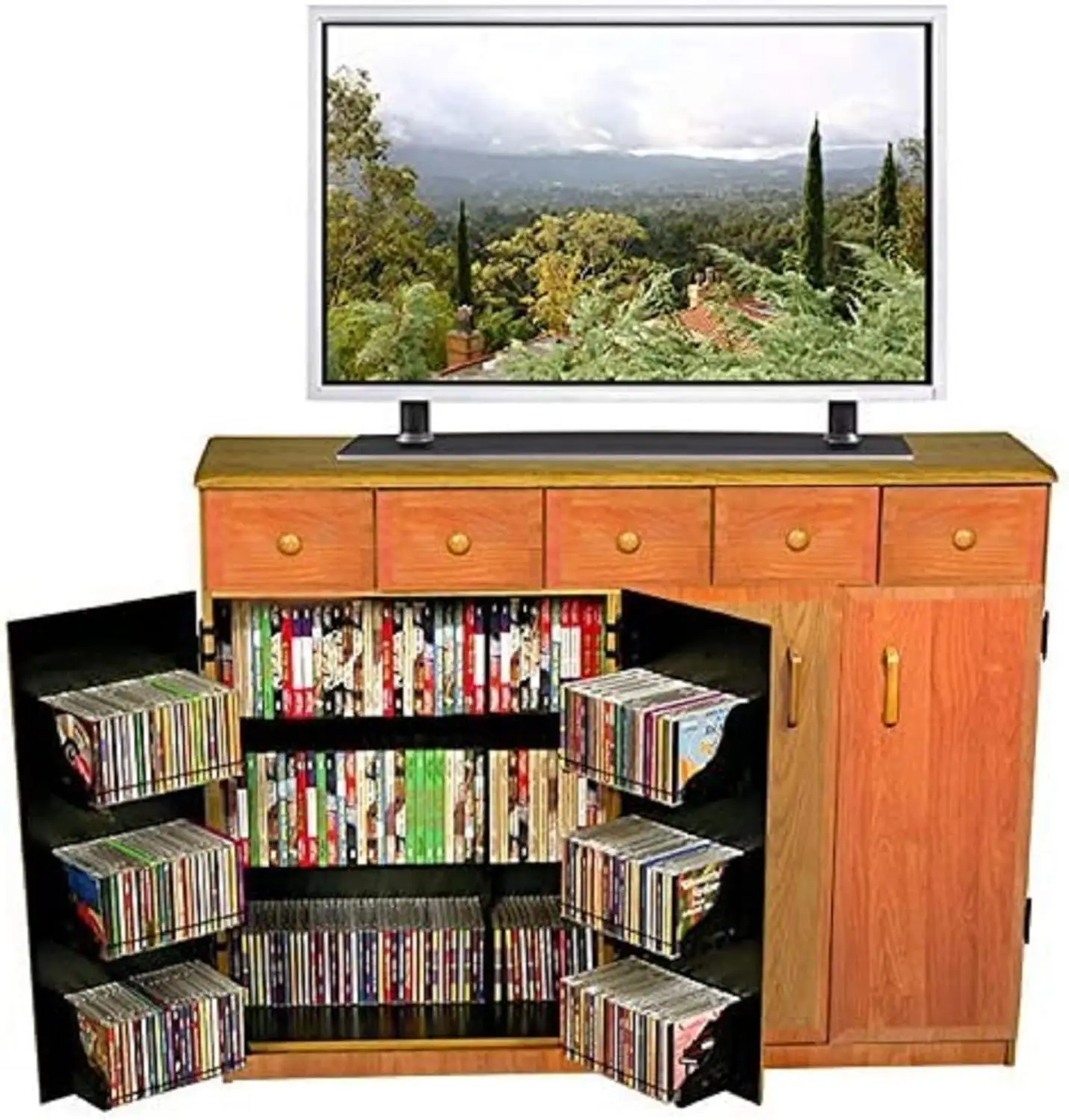 

Медиа-тумба с ящиками (дуб)