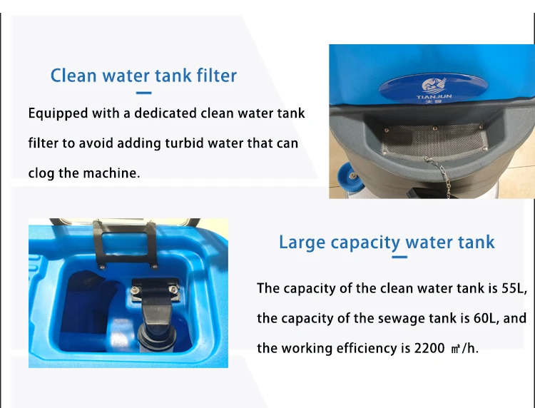 High Cleaning Efficiency Hand Push Chasouy Cement Auto Scrubber Floor Cleaning Micro Machine