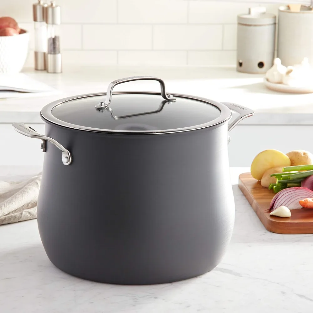 

2024 New Cuisinart 12-Quart Stock Pot, Hard Anodized Contour Stainless Steel with Cover