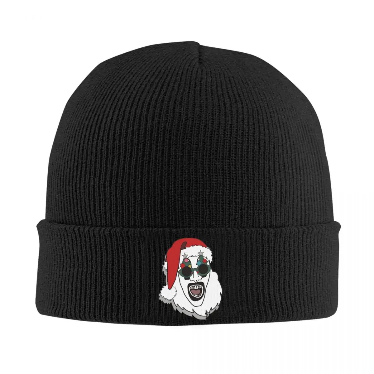 Art The Clown Terrifier 3 Santa Knitted Hat Beanies Autumn Winter Hats Warm Street Caps Men Women