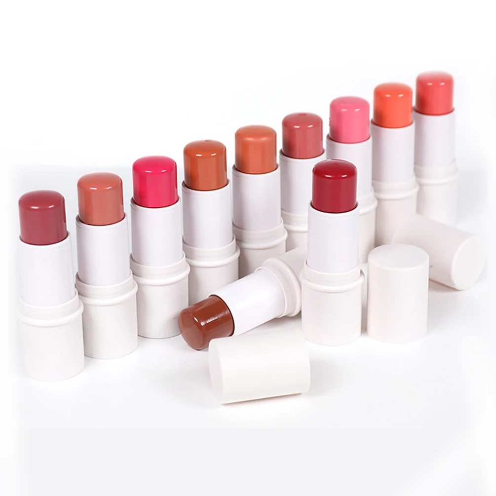 11-Farben-Private-Label-Rougestift, weiße Röhre, individuelles Logo, matt, langlebig, glatt, hochpigmentiert, leichtes Make-up im Großhandel