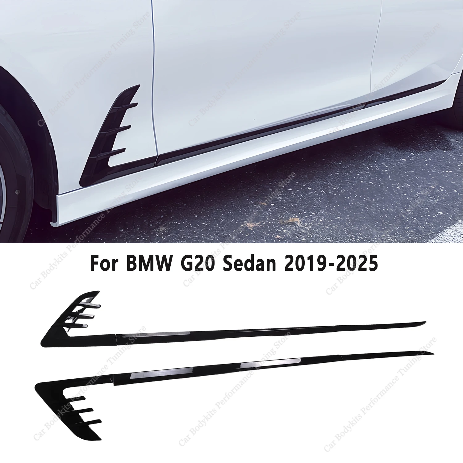 

Car Body Side Skirt Stripe Trim Lower Door Sill Panel ABS Sticker Fender Trim For BMW G20 320d 320i 330i 330e M340i 2019-2025
