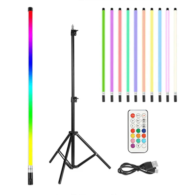 RGBTBL TL-100 Pro 100cm RGB Colorful Lamp Handheld LED Video Light Stick 36W Photographic Light RGBW Tube Light for Photo Studio