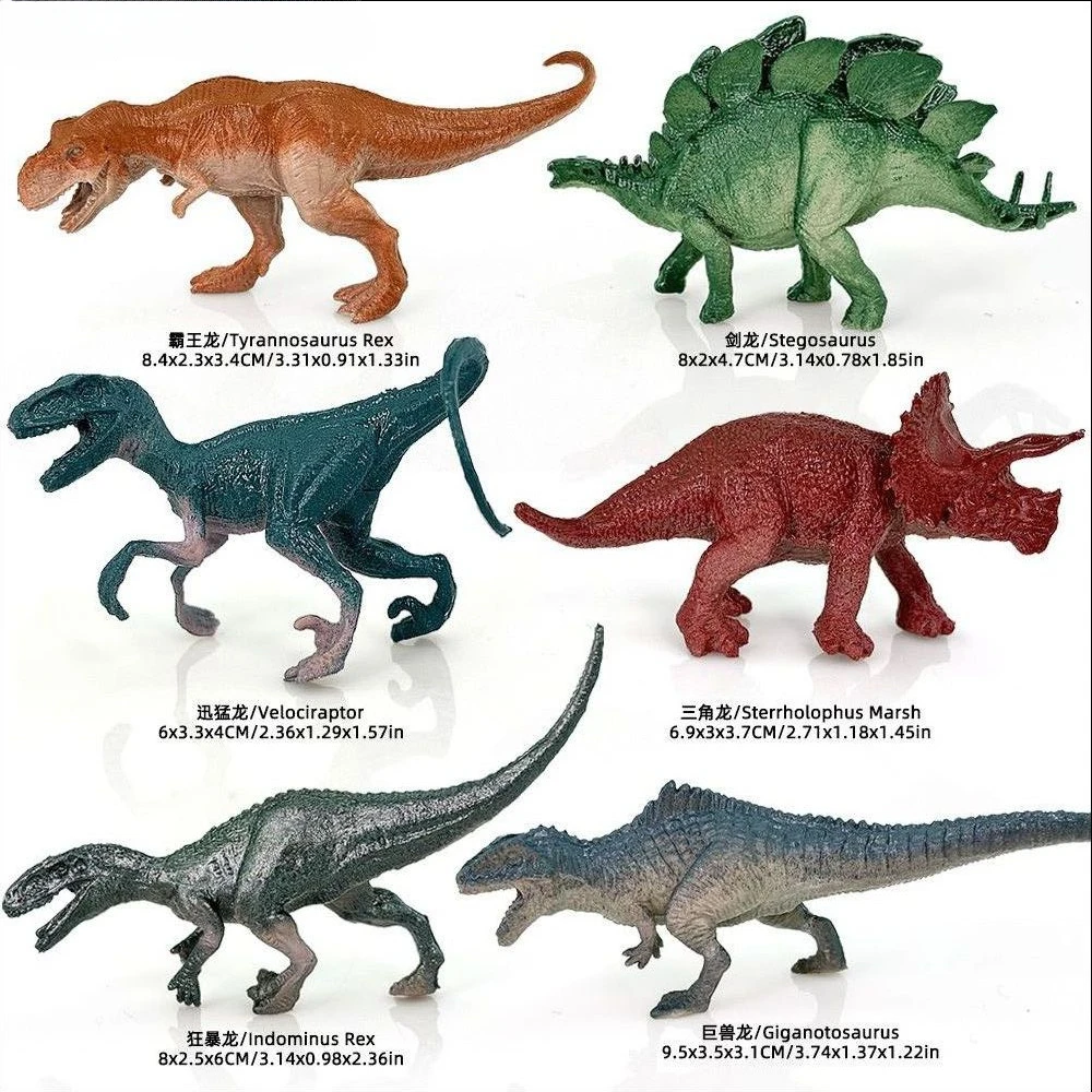 Jurassic Dinosaur Figurines T-Rex Velociraptor Spinosaurus Dilophosaurus Animal Model Action Figures Collection Kid Toy