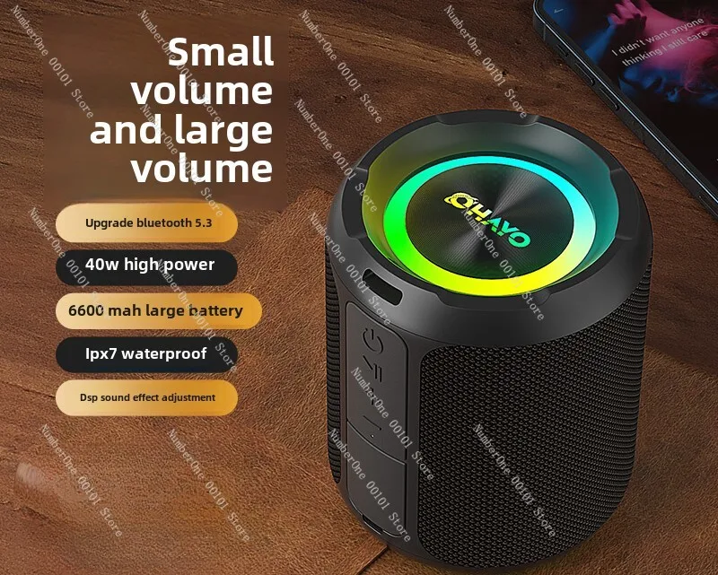 Bluetooth speaker, large volume, overweight subwoofer, wireless home outdoor portable small stereo, high sound quality