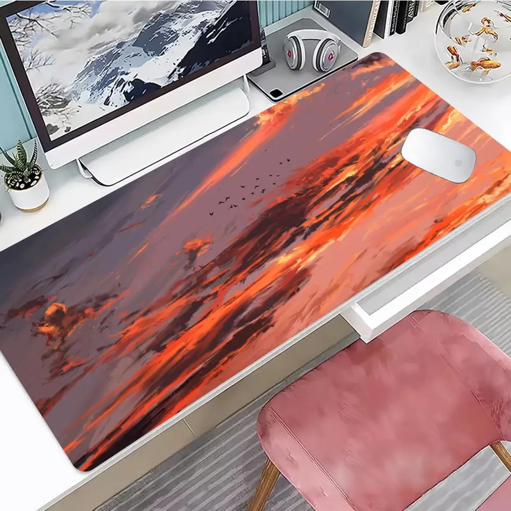 

Westward Declines The Sun Return Birds Gaming Mouse Pad, Mouse Pad with Edges and Non-Slip Rubber Base, Extended Desk Mat
