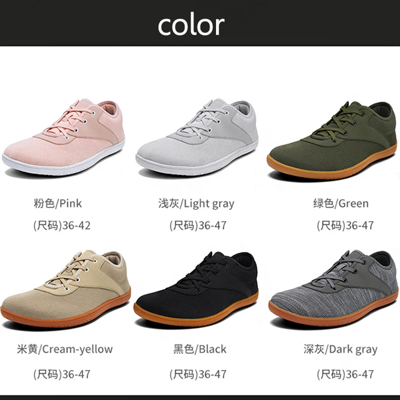 Zapatillas de deporte minimalistas anchas para hombre y mujer, zapatos minimalistas para caminar, suela de gota cero, relajación óptima