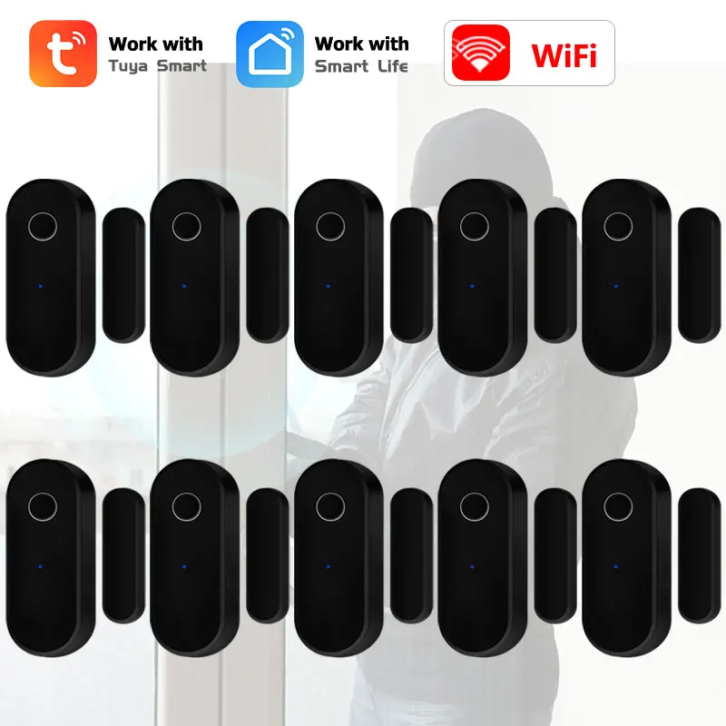 

Tuya WiFi Door Window Sensor Smart Life APP Control Home Security Burglar Alarm Close Open Detector Work With Alexa Google Voice