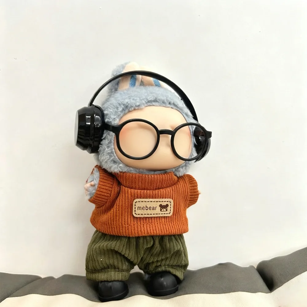 ชุดเสื้อผ้าตุ๊กตาขนาด 17 ซม. สำหรับตุ๊กตา V1V2V3 Labubu ชุดเอี๊ยมสไตล์เกาหลี ดีไซน์แบบไอดอล ทำจากผ้าฝ้าย สำหรับตกแต่งตุ๊กตา