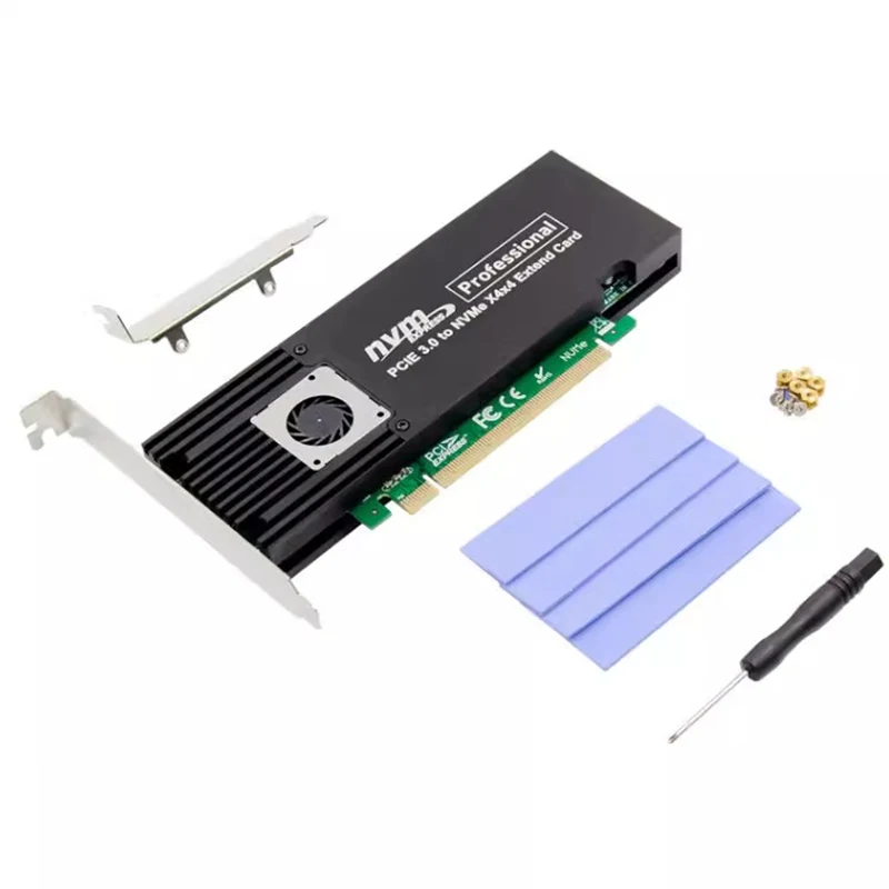 SSD expansion card 4 Ports ASM2824 PCI-E X16 Adapter Card 4-Channel NVME SSD Conversion Card Industrial Server Storage Expansion