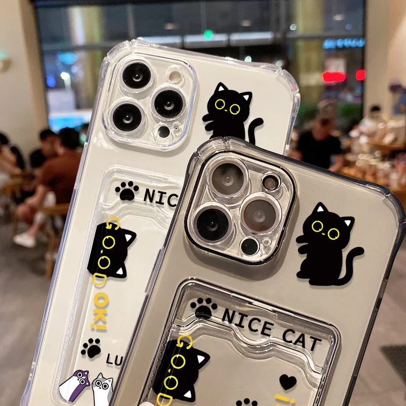 حافظة لهاتف آيفون 15 برو 14 13 12 11 16 17 برو ماكس X XR 7 8 Plus غطاء سيليكون شفاف مقاوم للصدمات