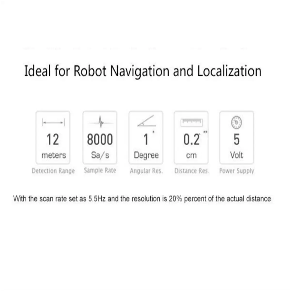 A43M For SLAMTEC RPLIDAR A1M8 360 Degree LIDAR Sensor Scanner 12 Meters 2D Scanning Radius Obstacle Avoidance