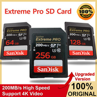 SanDisk Extreme PRO SD Card 512G 256G 128G 64G 32G U3 4k Read up to 200MB/s C10 V30 UHS-I SDHC / SDXC Memory Cards for Camera