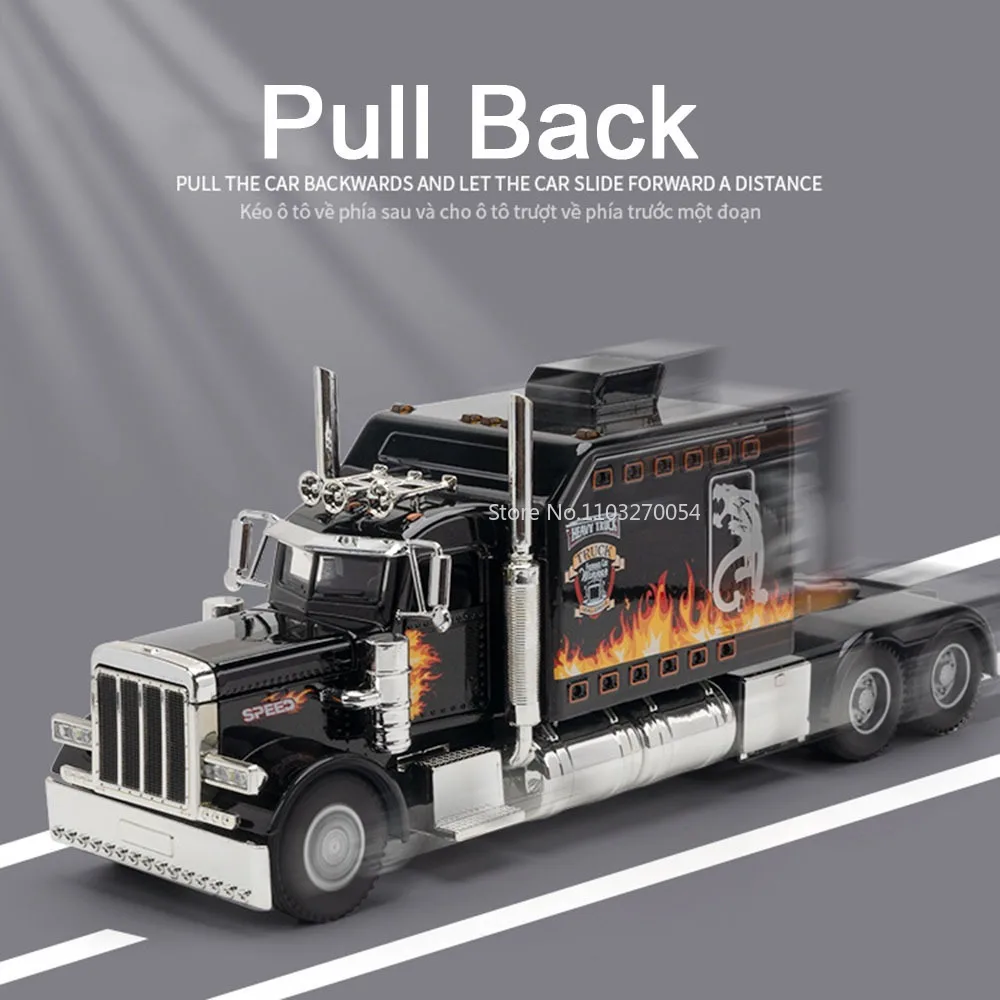 1/24 Tractor-Peterbilt 389 Alloy Model Car Toy High Simulation
