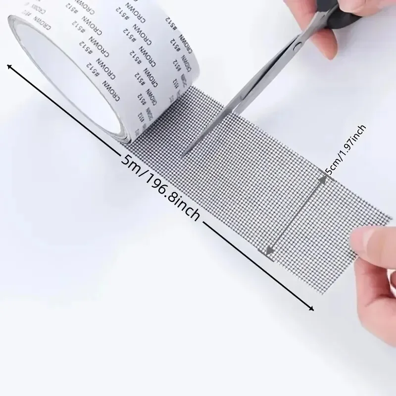 Window Screen Repair Tape Self Adhesive Mesh Tape Net Door Fix Patch Anti Insect Mosquito Mesh Broken Holes Repairing view 6