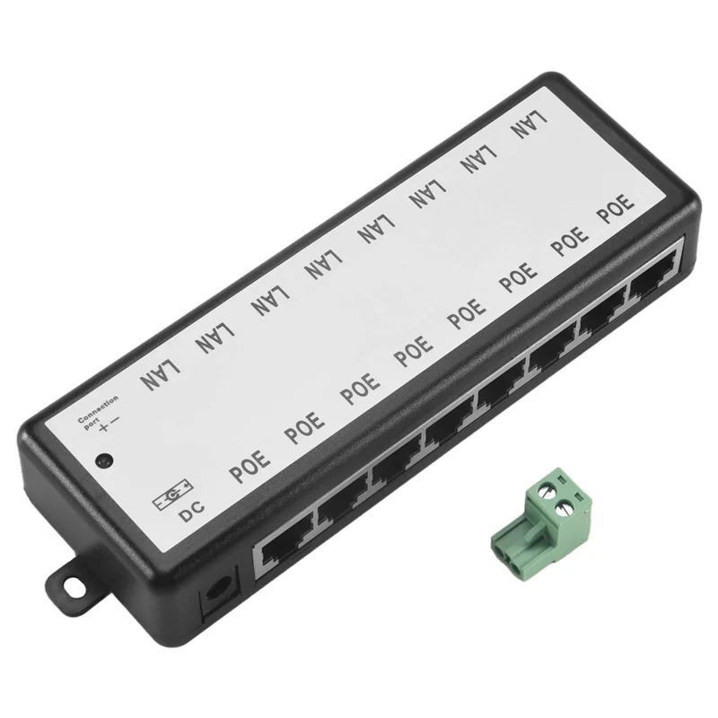 [LXYA68Z!] 8 Ports Poe Injector Poe Splitter For Cctv Network Poe Camera Power Over Ethernet Ieee802.3Af