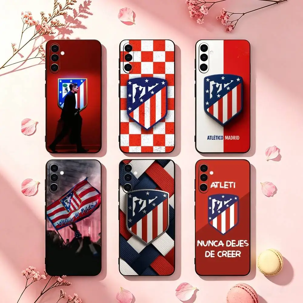 Capa de telefone Atletico M-Madrid, mais vendida, para Samsung Galaxy A73, A72, A71, A70, A53, A52, A51, outras capas pretas macias