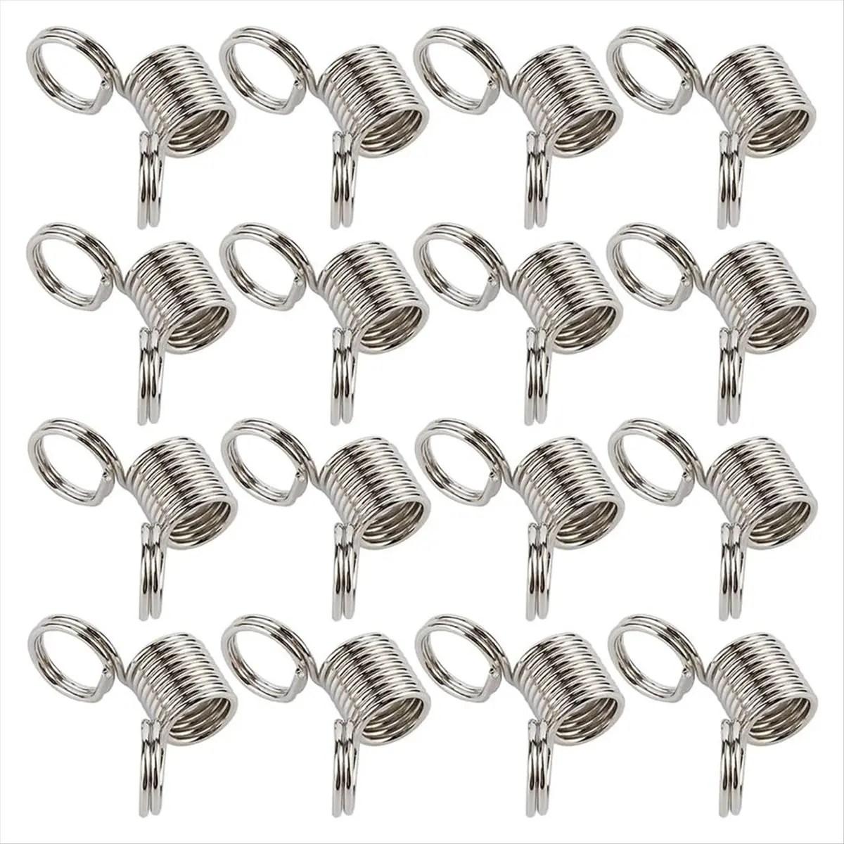 2025+ 60Pcs Stainless Steel Beads Stopper Beads Stoppers Combo Pack Silver Small Spring Clamps Stoppers for Jewelry Making