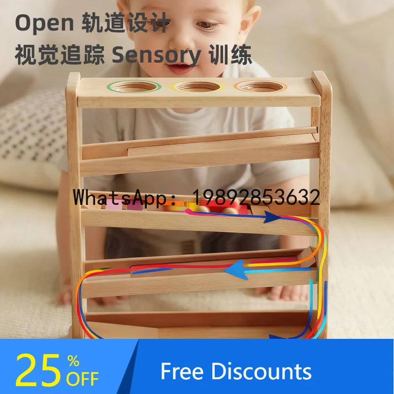 

Visual Tracking Sliding Track Car Baby Early Education Toy Focus Sensory Training