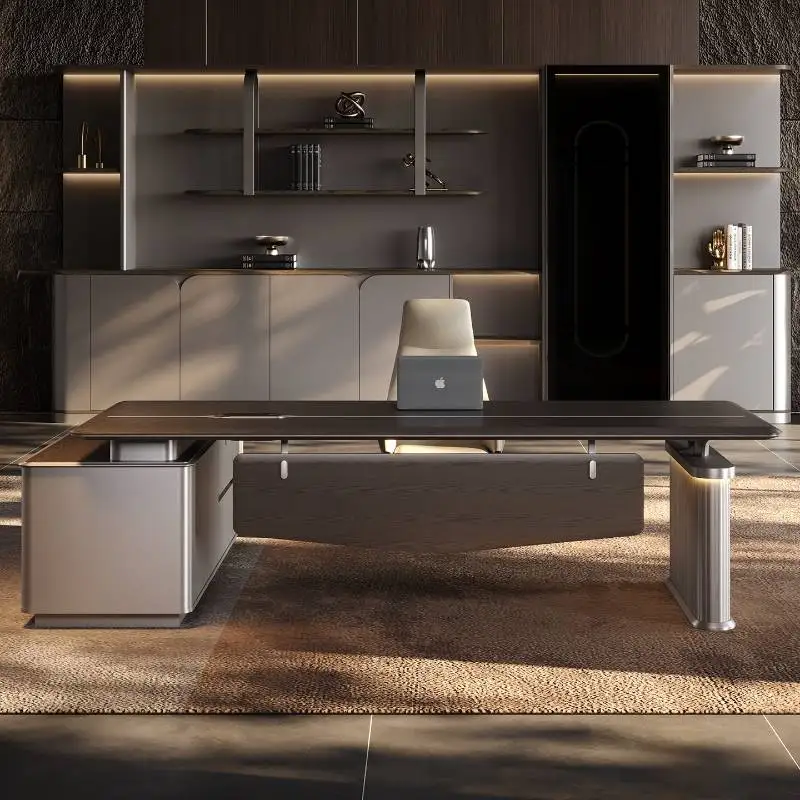 Versatile Storage Work Office Desk Luxury Display Accessories Standing Office Desk Adjustable Wooden Escritorios Furniture