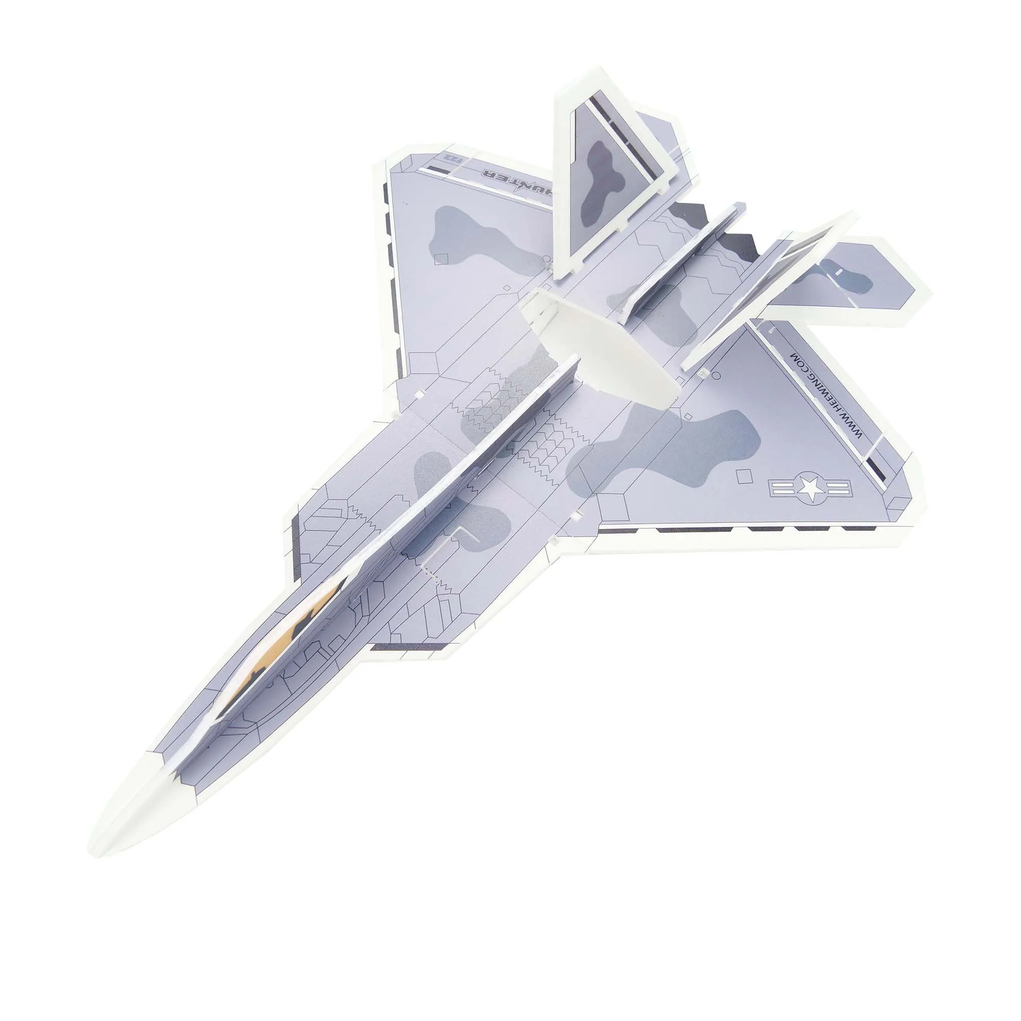 HEEWING - HUNTER MPP Foam  Plane RC Airplane：F22/SU27 Airplane Frame with complete electronic spare parts Upgraded version B