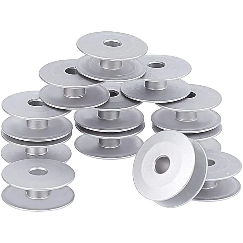 30pcs Aluminum Bobbins M Metal Bobbins Empty Thread Spool for Long Arm Quilting Sewing Machine Crafts Making 25.5x10.5mm