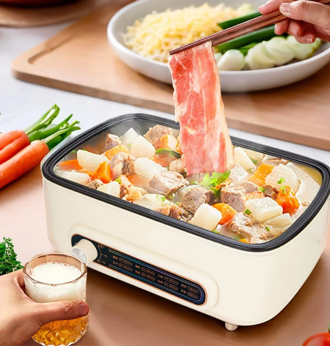 جهاز طهي بالبخار من 3 طبقات: ماكينة إفطار متعددة الطبقات للبيض والخبز والخضروات آمنة ومتينة وموفرة للمساحة