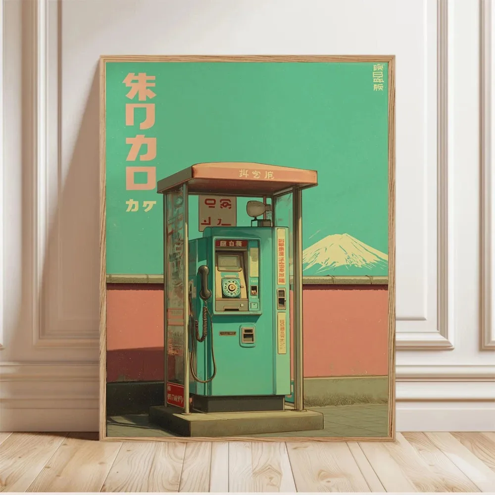 1pc frameless Canvas Painting Retro Japanese Advert Poster Vintage Mid Century Item Prints Canvas Painting Wall Art Pictures Hom