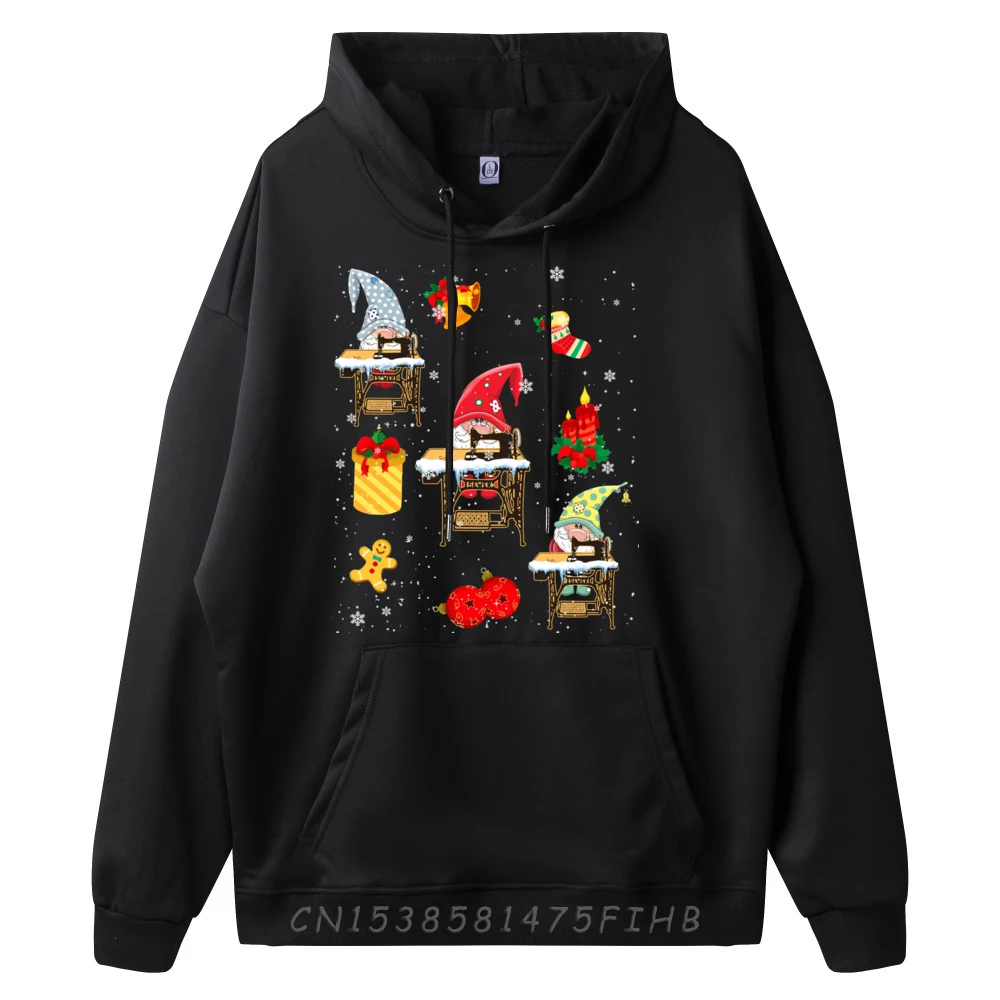 Cute Sewing Gnomes Funny Christmas Gnomes Sewing Quilting Graphic Sweatshirts Men Oversized Man Clothes Graphic