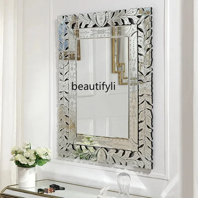 

A26 European modern creativity, glass decorative mirror wall decoration, living room entrance art mirror customization