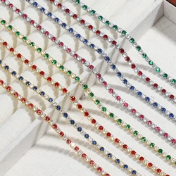 Sexy Short Sparking Rainbow Tennis Chain Chocker Necklace With AAA+ CZ Fashion Personality Women Collar Jewellery bijoux femme