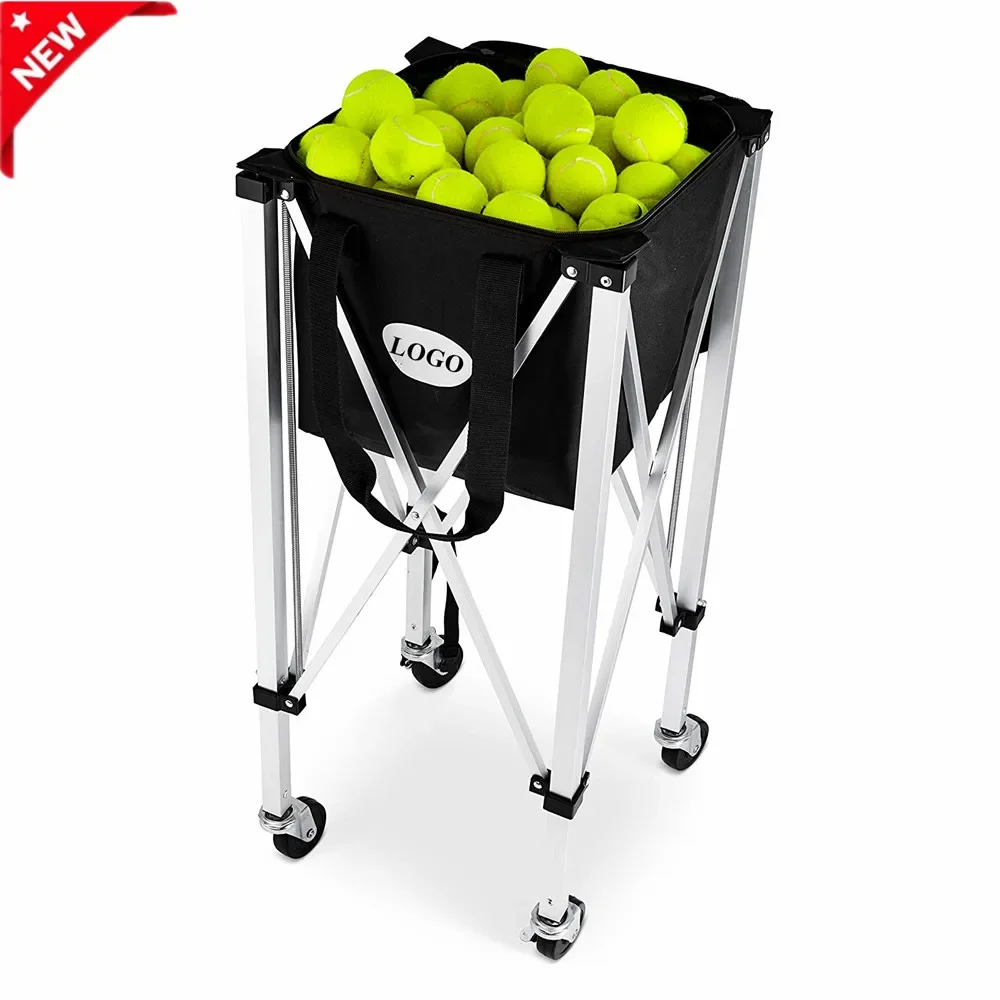 Portable Tennis Ball Basket, Lightweight Tennis Ball Cart, Wheeled Baseball Tennis Ball Caddy