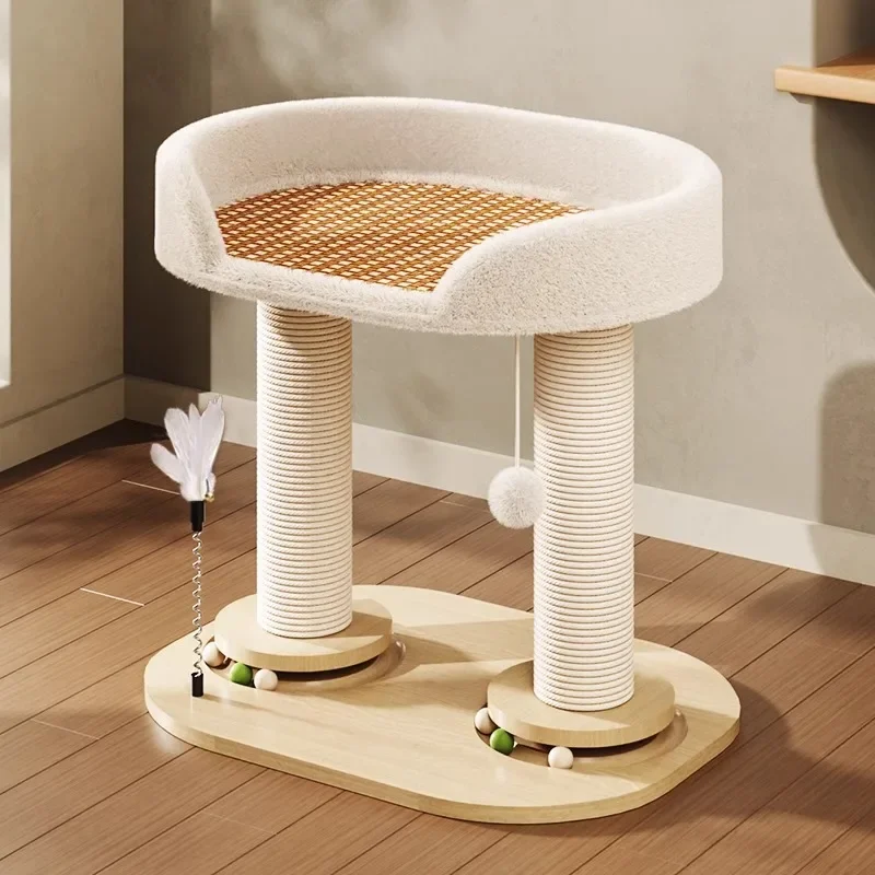 One solid wood sisal is universal in all seasons, small does not occupy an area, turntable stick cat shelf, cat nest