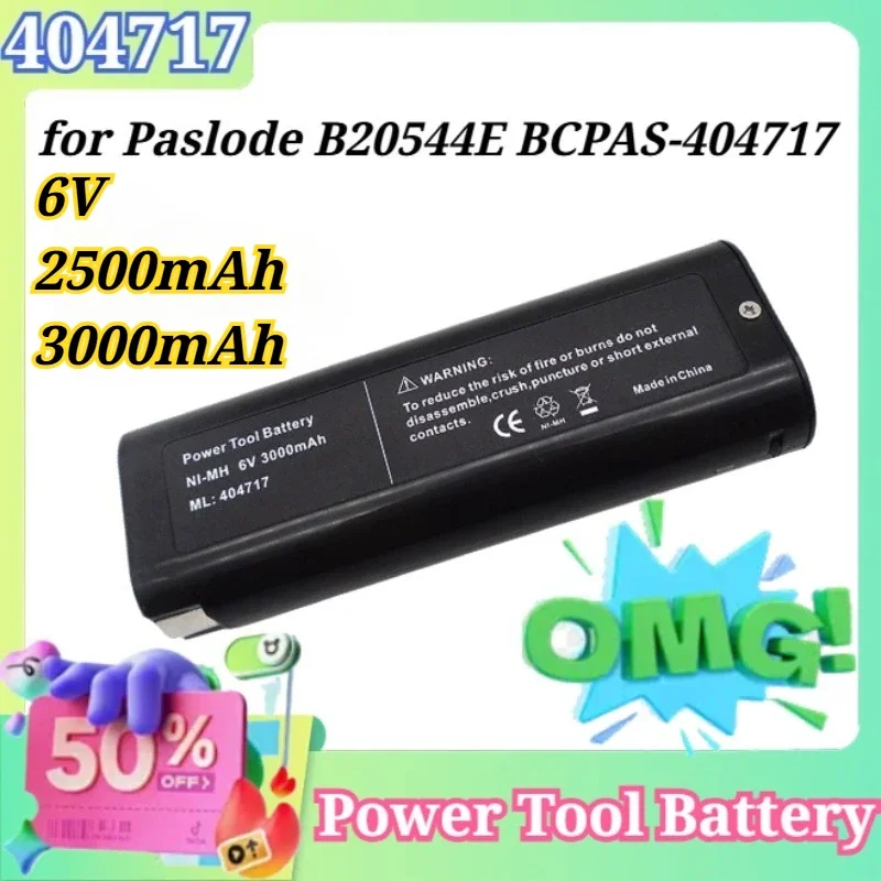 for Paslode 404717 B20544E BCPAS-404717 Power Tool Rechargeable Battery 6V 2500mAh/3000mAh NI-MH Battery Replacement