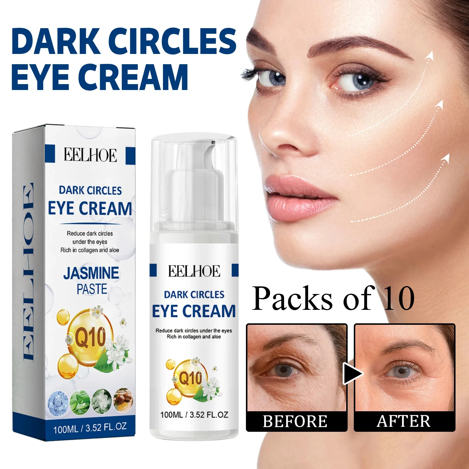 Collagen Eye Cream  Dimming Dark Circles Smooth Fine Lines&Crow's Feet Remove Fat Particles Moisturize Firm Anti-Aging Eye Cream