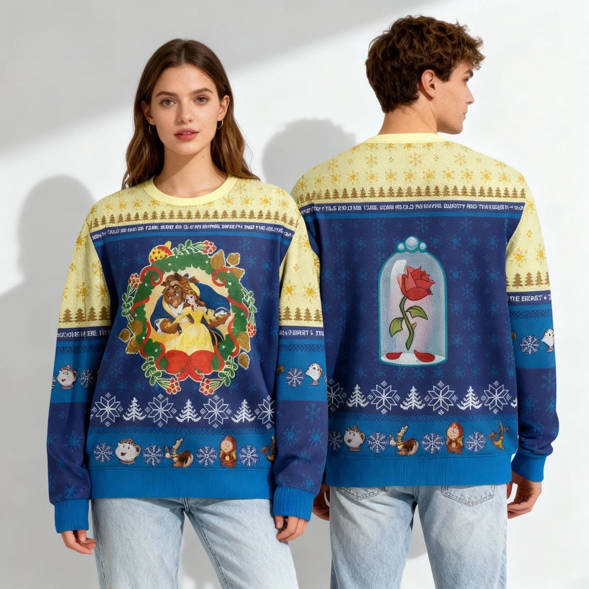 Felpa con cappuccio girocollo autunno/inverno per adulti e bambini Disney Donald Duck Stitch Christmas Party Sweet Cool oversize