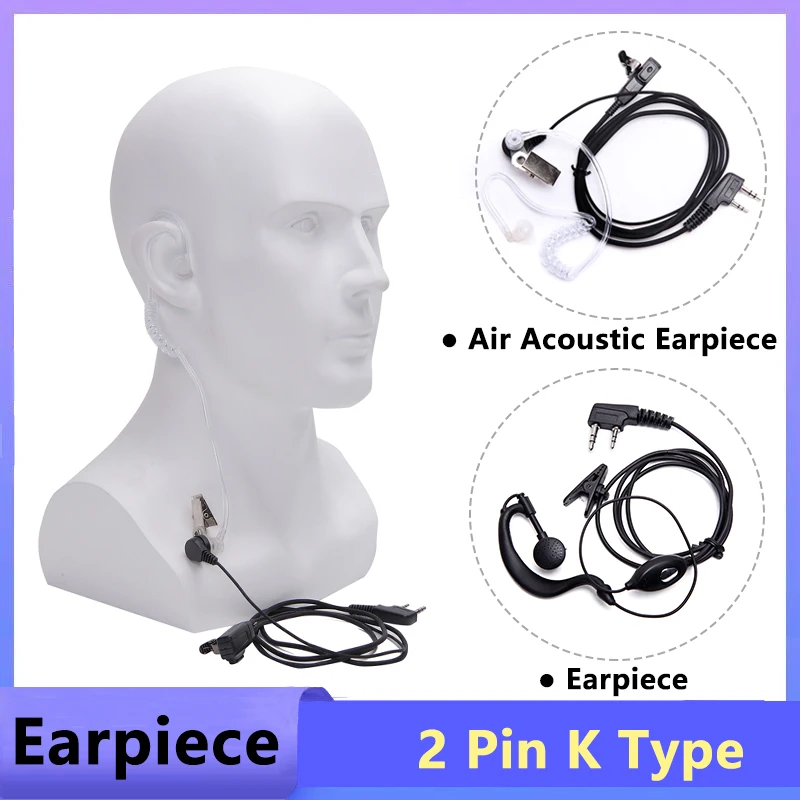 

Наушники Walkie Talkie акустический воздушный трубчатый наушник Quansheng UV K5 UV K6 UV 5RPLUS 2 pin K порт Ptt Mic гарнитура для UV 5R UV 82