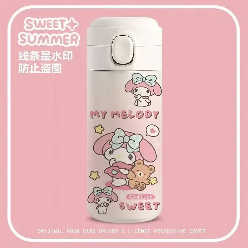 Cute Hello Kitty Cinnamoroll My melody Pochacco anime cartoon kawaii 304 thermos cup girls portable large capacity water cup