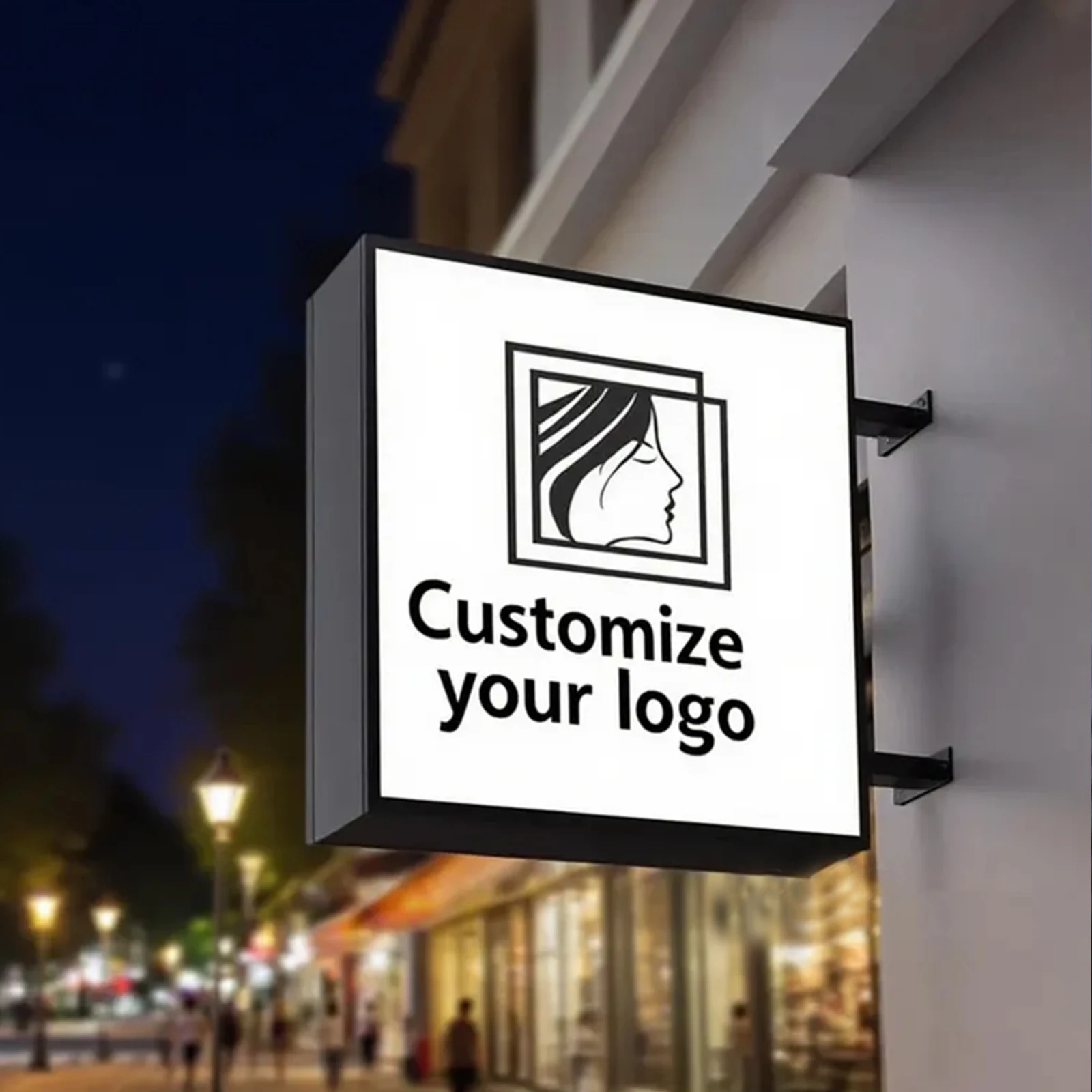 Custom round LED Light Box Double-Sided Outdoor Business Sign Personalized Logo Illuminated Storefront Sign for Shops